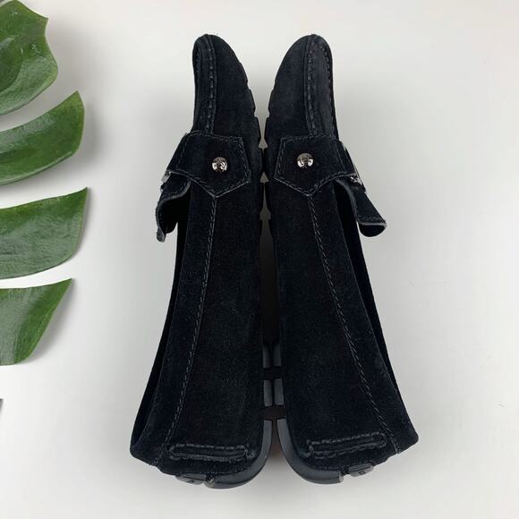 Louis Vuitton Monte Carlo Black Suede Moccasins Driving Shoes Womens 37.5 US 7.5 - Picture 7 of 13